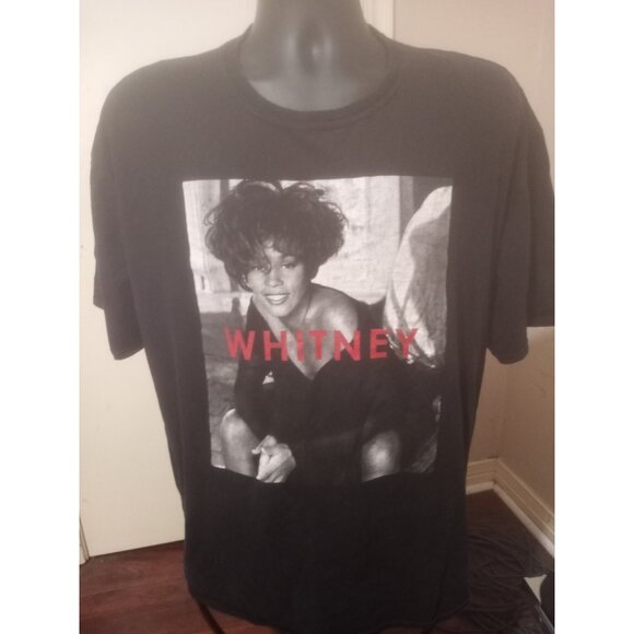 VINTAGE Whitney Houston Black Graphic T-Shirt Men's Size 2XL - Picture 1 of 8